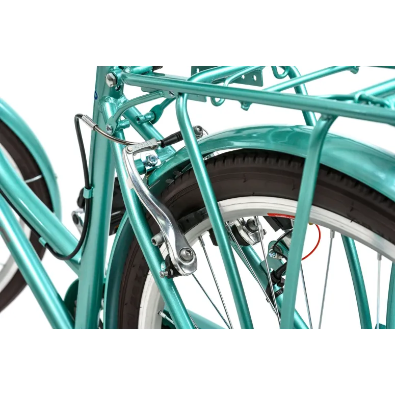 Miejski Rower Damski Dziewczęcy 26 Koszyk Światła Bagażnik V Brake Stalowy