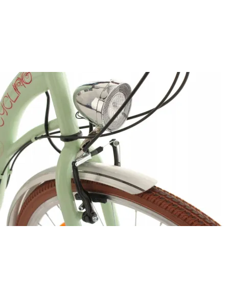 Rower Miejski Damski 28 Stal Oświetlenie Błotniki Bagażnik Dynamo Retro