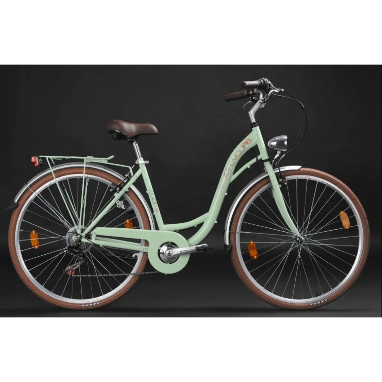Rower Miejski Damski 28 Stal Oświetlenie Błotniki Bagażnik Dynamo Retro