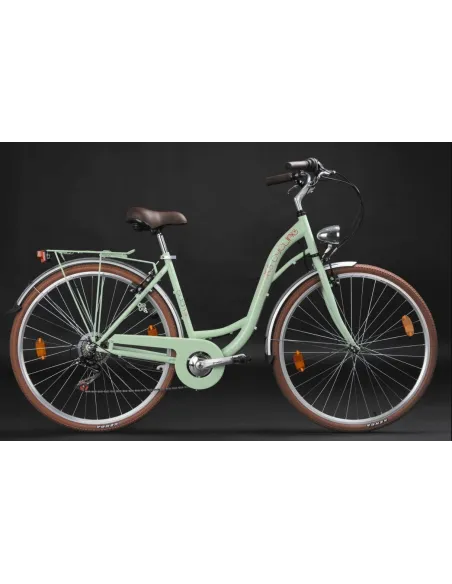 Rower Miejski Damski 28 Stal Oświetlenie Błotniki Bagażnik Dynamo Retro