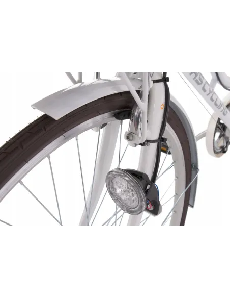 Miejski Rower Damski Stalowy 28 Bagażnik Koszyk 6 biegów Światła Damka