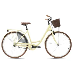Miejski Rower Jednobiegowy Damski 28 Retro Damka Z Koszykiem Bagażnik