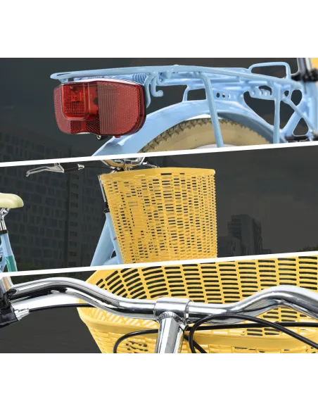 Rower Miejski Damski 28 Koszyk Damka Błotniki Oświetlenie Dzwonek Bagażnik