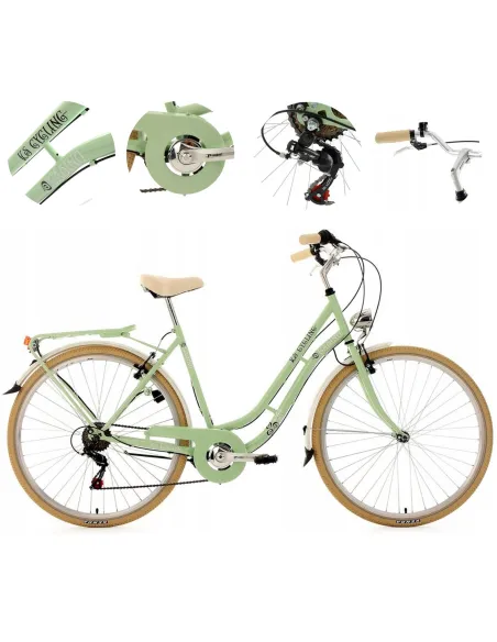 Rower Miejski Damski 28 Bagażnik Błotniki Dzwonek Osłona V Brake Stopka