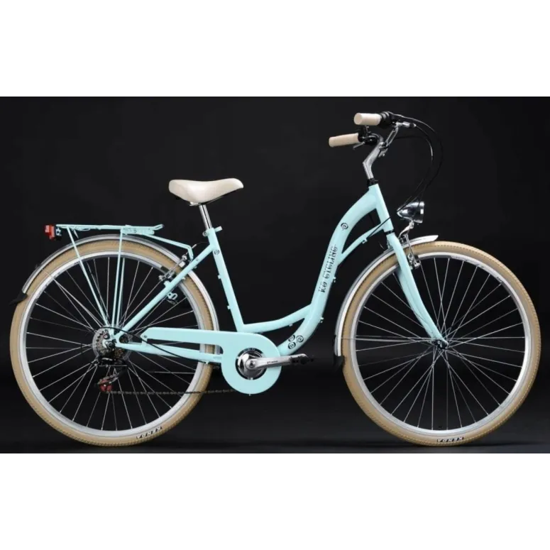 Miejski Rower Damski 28 6 Biegów Bagażnik Światła