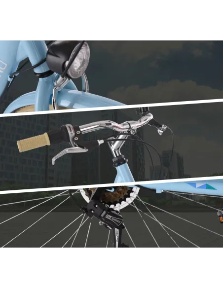 Rower Miejski Damski 26 Dziewczęcy Damka Retro Dzwonek Bagażnik Oświetlenie