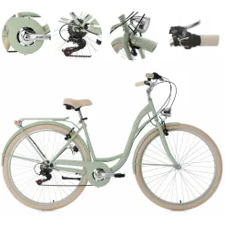 Rower Miejski Damski 28 Stal Retro Błotniki Bagażnik Oświetlenie Dzwonek