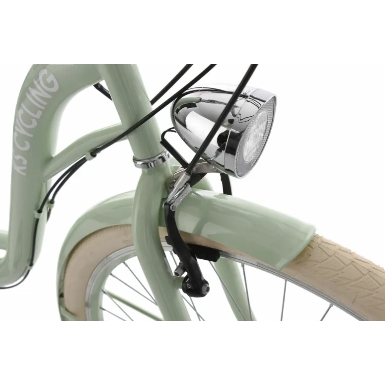 Rower Miejski Damski 28 Stal Retro Błotniki Bagażnik Oświetlenie Dzwonek