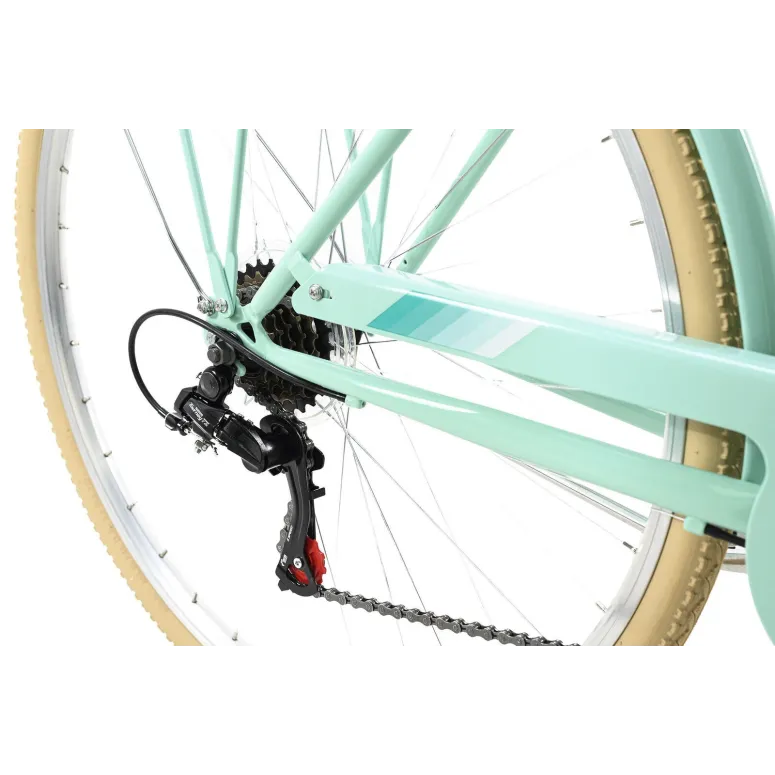 Rower Miejski Damski Damka 28 6 Biegów Koszyk Bagażnik Błotniki Stal VBrake