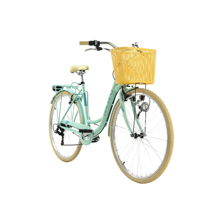 Rower Miejski Damski Damka 28 6 Biegów Koszyk Bagażnik Błotniki Stal VBrake