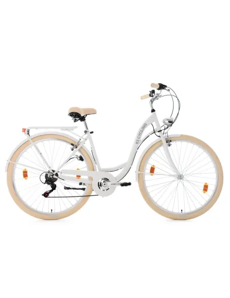 Niemiecki Miejski Damski Rower 28 Retro Damka Światła Dynamo Odblask 6 Bieg
