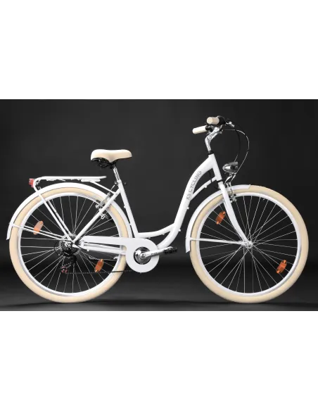Niemiecki Miejski Damski Rower 28 Retro Damka Światła Dynamo Odblask 6 Bieg