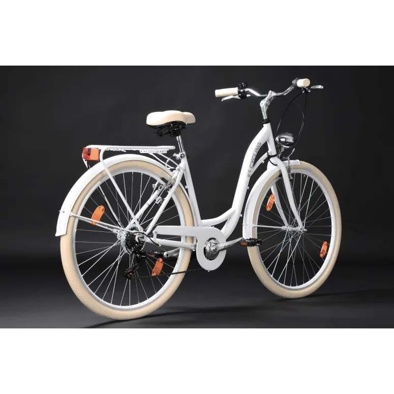 Niemiecki Miejski Damski Rower 28 Retro Damka Światła Dynamo Odblask 6 Bieg