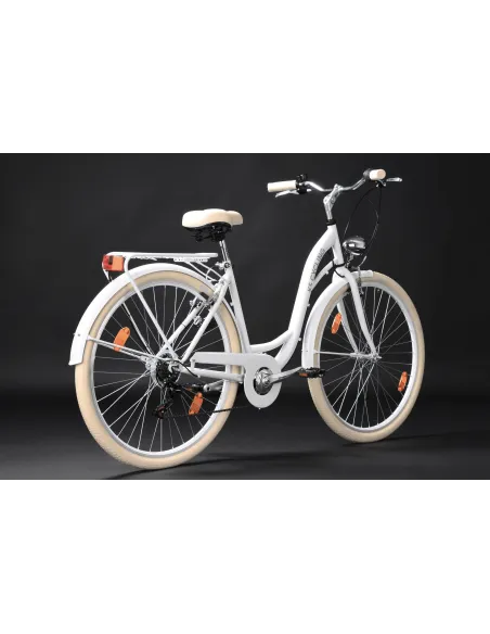 Niemiecki Miejski Damski Rower 28 Retro Damka Światła Dynamo Odblask 6 Bieg