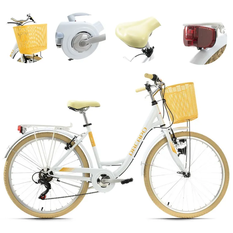 Rower Miejski 26 Damski Dziewczęcy Z Koszykiem Bagażnik Błotniki V Brake