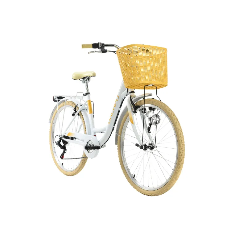 Rower Miejski 26 Damski Dziewczęcy Z Koszykiem Bagażnik Błotniki V Brake