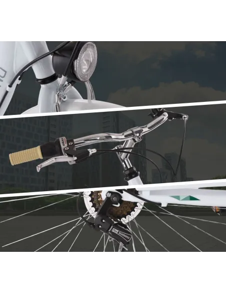 Rower Damski 26 Stal Młodzieżowy Bagażnik Dzwonek Światła Błotnik Osłona