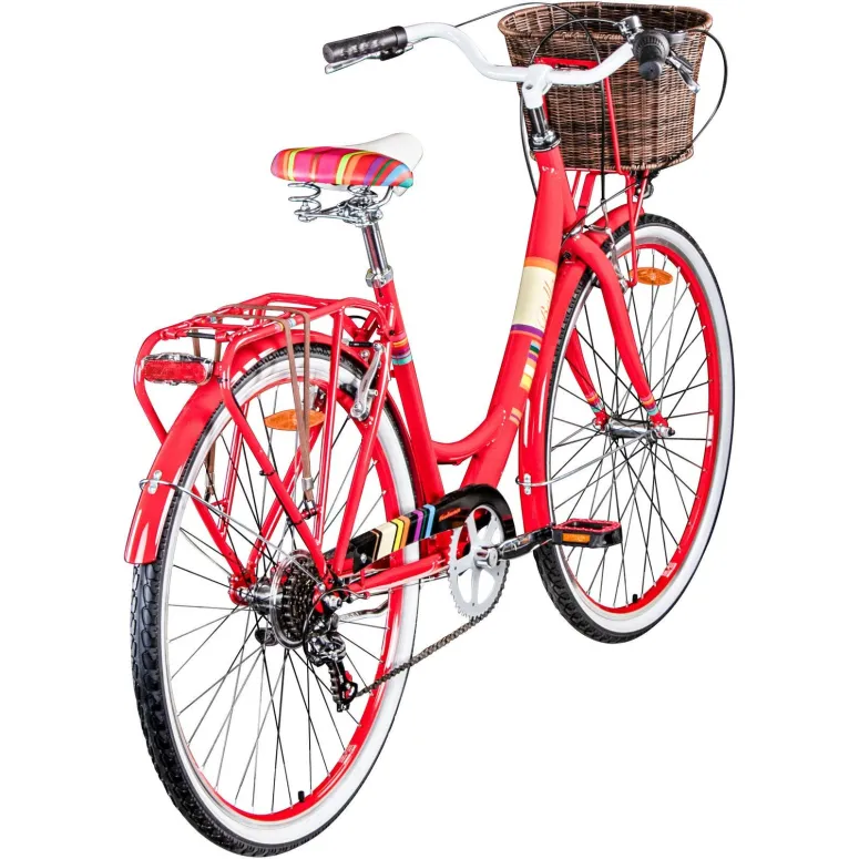 Damski Rower Miejski 28 Koszyk 6 Biegów Światła