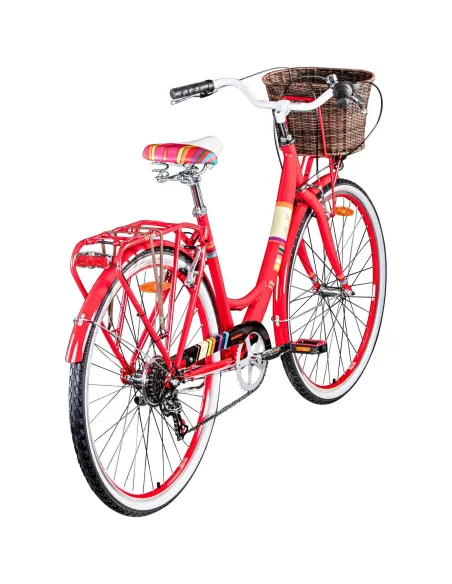 Damski Rower Miejski 28 Koszyk 6 Biegów Światła