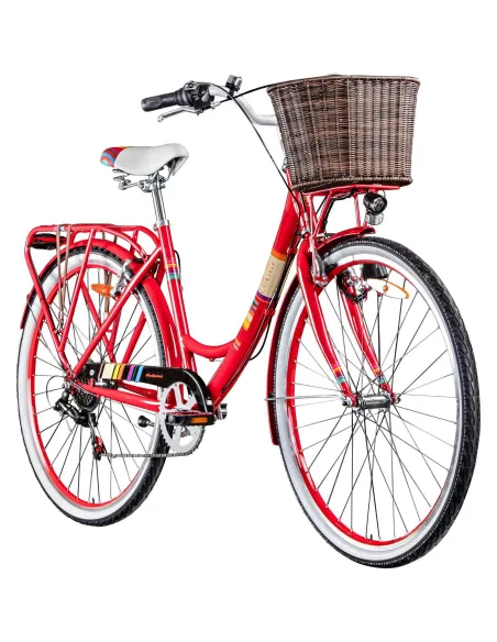 Damski Rower Miejski 28 Koszyk 6 Biegów Światła