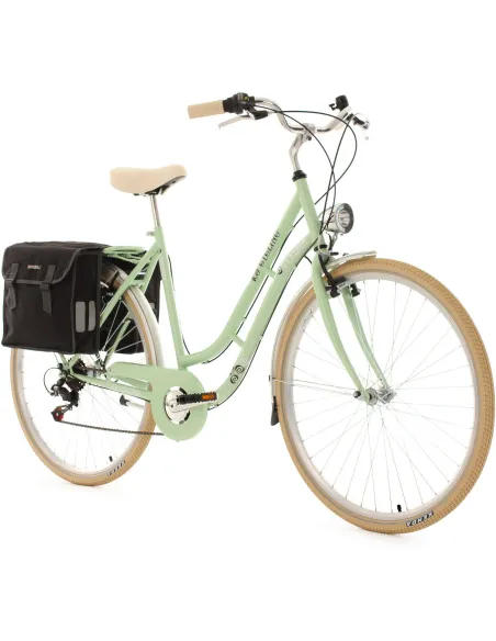 Damski Rower Miejski Sakwy 28 Jasne Opony Dynamo