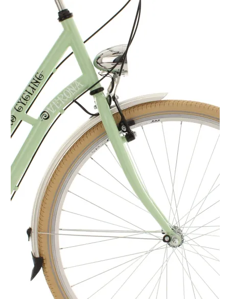 Damski Rower Miejski Sakwy 28 Jasne Opony Dynamo
