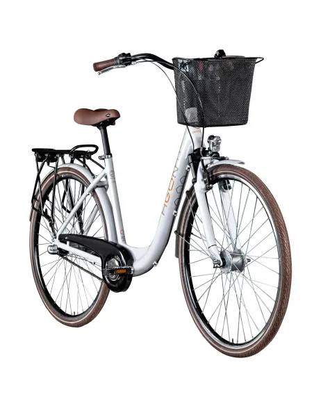 Rower Miejski Damski 28 Alu Nexus 3 Koszyk Oświetlenie Dzwonek Bagażnik