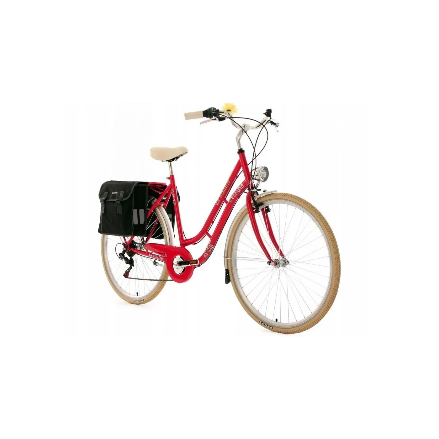 Rower Miejski Damski Retro 28 Damka Bagażnik Sakwy