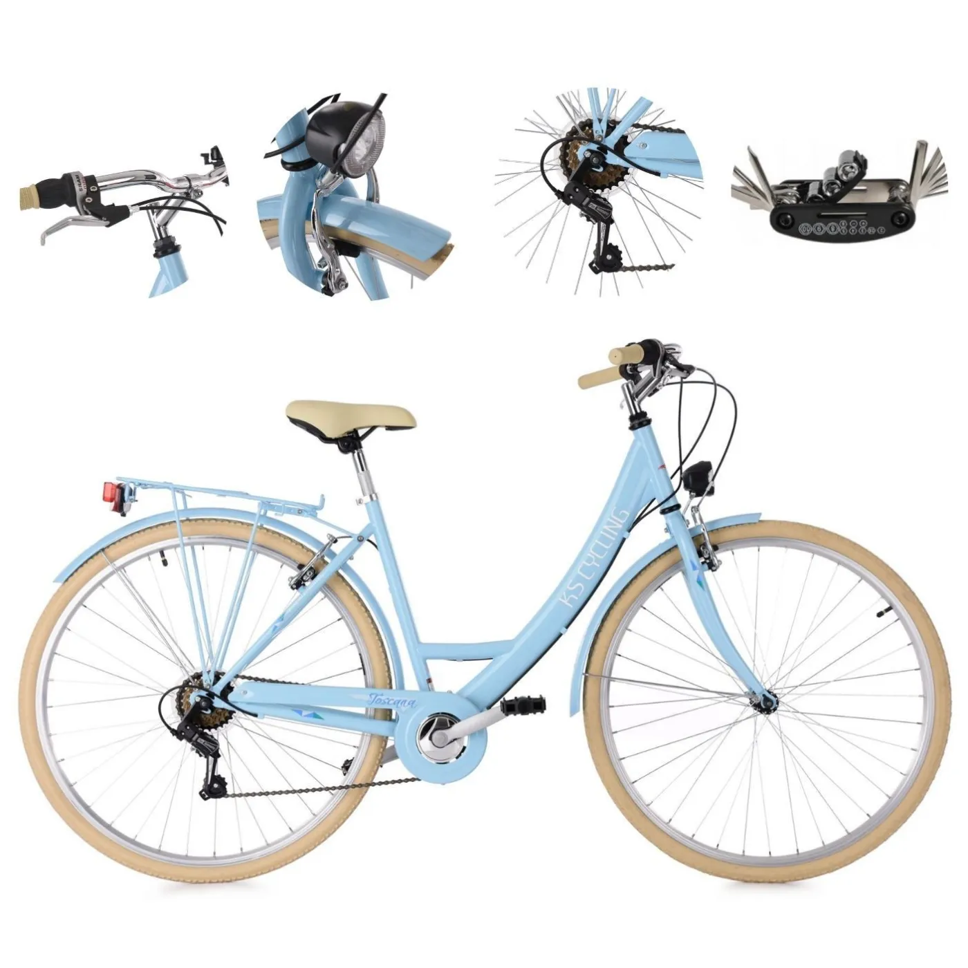 Damski Rower Miejski 28 Stal Światła Bagażnik Stopka Błotniki Damka Osłona