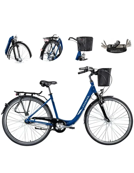 Rower Miejski Damski 28 Nexus 7 Aluminiowy Kontra Oświetlenie Damka Bagaż