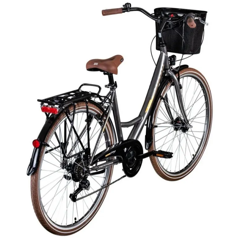Rower Miejski Damski 28 Koszyk Damka Oświetlenie Dynamo Bagażnik Dzwonek