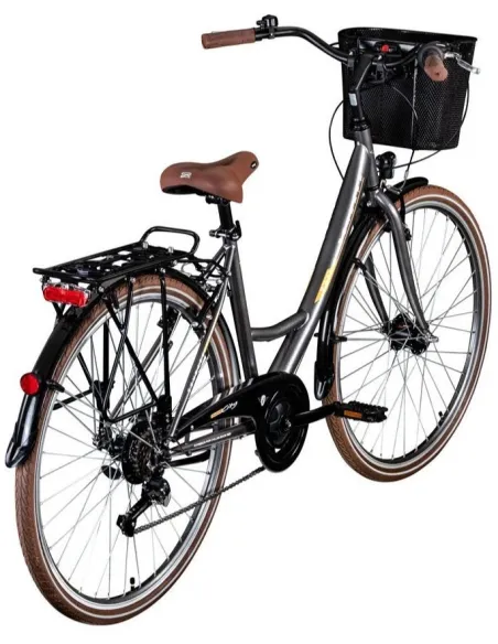 Rower Miejski Damski 28 Koszyk Damka Oświetlenie Dynamo Bagażnik Dzwonek