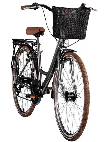 Rower Miejski Damski 28 Koszyk Damka Oświetlenie Dynamo Bagażnik Dzwonek