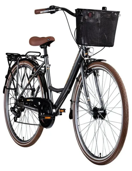 Rower Miejski Damski 28 Koszyk Damka Oświetlenie Dynamo Bagażnik Dzwonek
