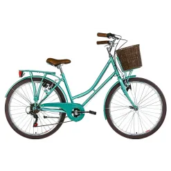 Rower Miejski 26 Damski Dziewczęcy Koszyk Światła Damka Shimano Bagażnik