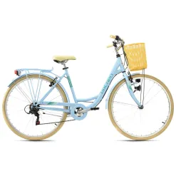 Rower Miejski Damski 28 Koszyk Damka 6 Biegów