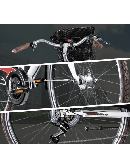 Rower Miejski Damski 28 Damka Dynamo Koszyk Oświetlenie Dzwonek Błotniki