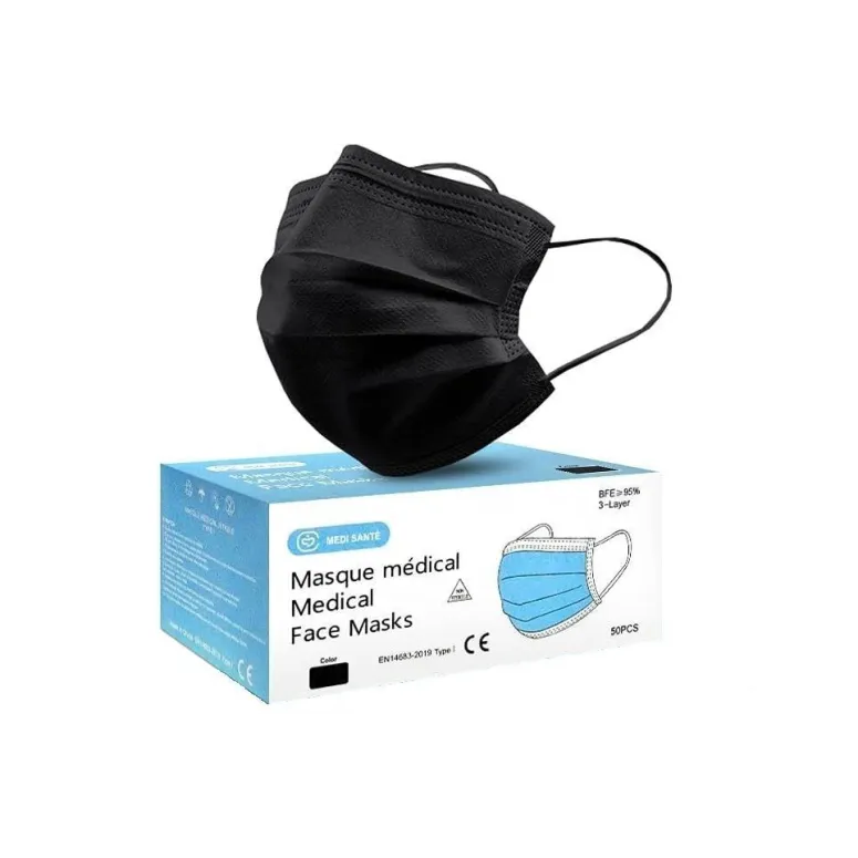 Zestaw Masek Chirurgicznych MEDI SANTÉ Jednorazowe Ochronne na Gumki 50 Szt