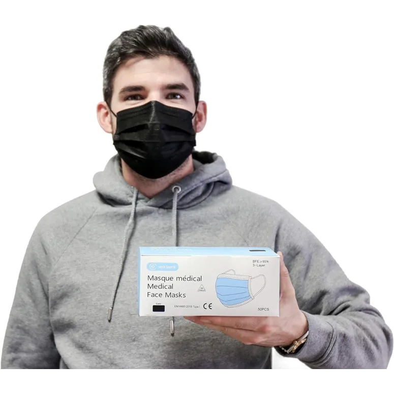 Zestaw Masek Chirurgicznych MEDI SANTÉ Jednorazowe Ochronne na Gumki 50 Szt