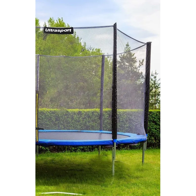 Trampolina Ogrodowa z Siatką Ultrasport Jumper 305cm do 160kg PP PVC Stal
