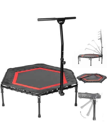 Trampolina Fitness z Uchwytem SportPlus SP-T-111F 126 cm 130 kg Składana
