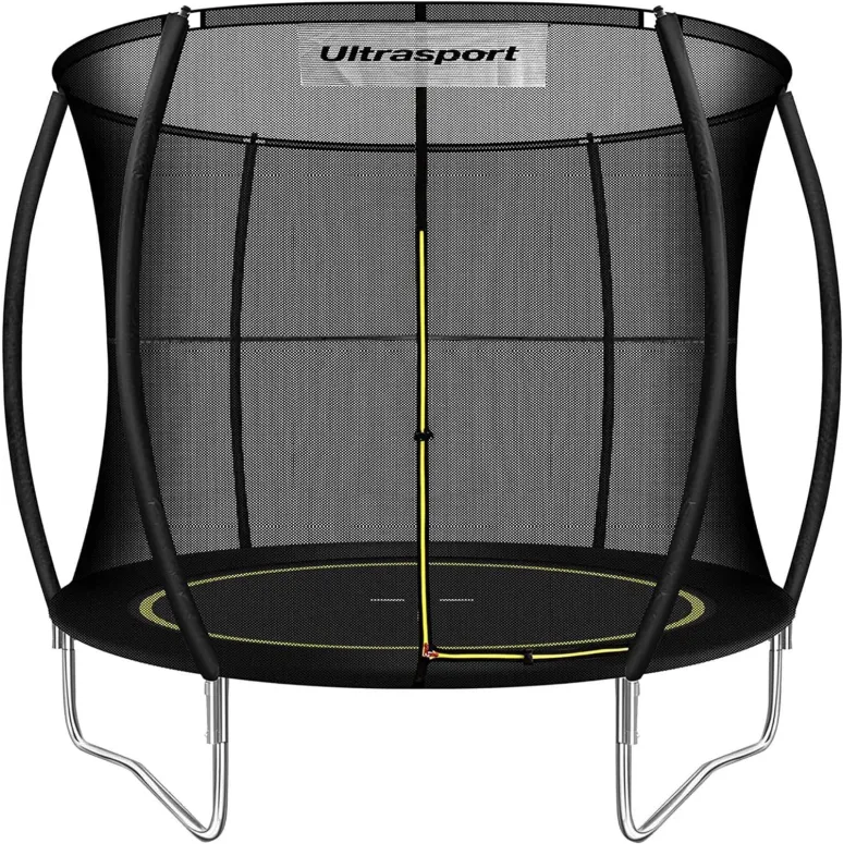 Trampolina Ultrasport Bez Sprężyn System Linowy Siatka Bezpieczeństwa 244cm