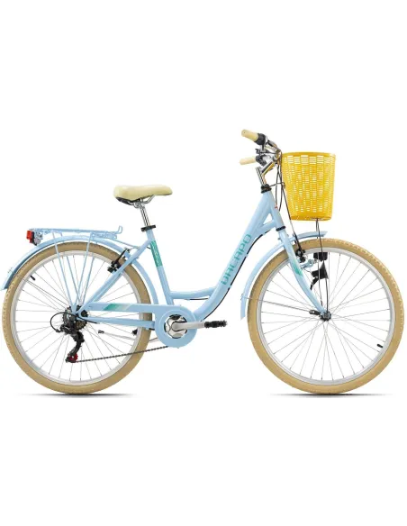 Rower Miejski Damski 26 Błotniki Bagaż 6 bieg Dzwonek Światła Koszyk Stopka