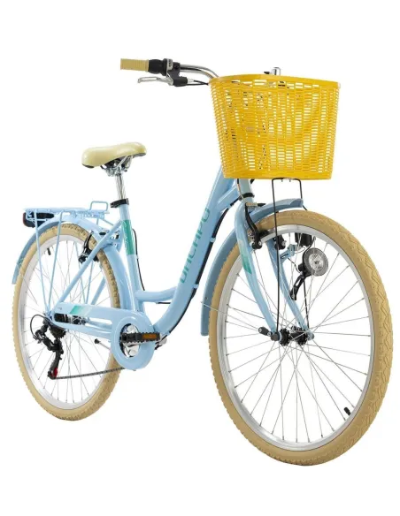 Rower Miejski Damski 26 Błotniki Bagaż 6 bieg Dzwonek Światła Koszyk Stopka