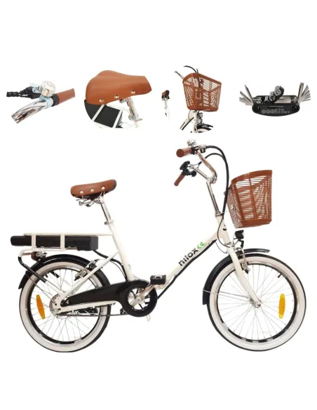 Elektryczny Rower Składany 20 Unisex Błotniki Bagaż Światła Składak Koszyk