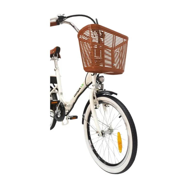 Elektryczny Rower Składany 20 Unisex Błotniki Bagaż Światła Składak Koszyk