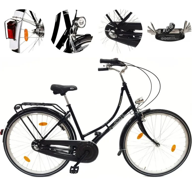 Rower Miejski Damski 28 Retro Nexus Błotniki Bagażnik Oświetlenie Damka