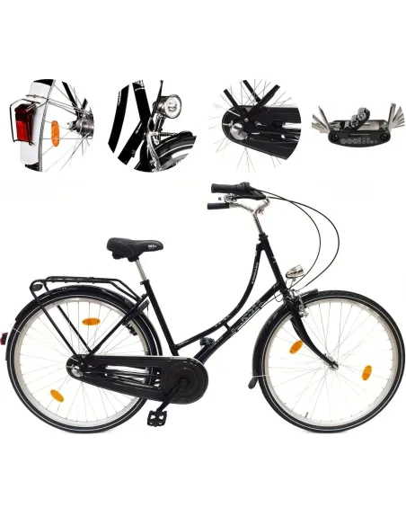 Rower Miejski Damski 28 Retro Nexus Błotniki Bagażnik Oświetlenie Damka