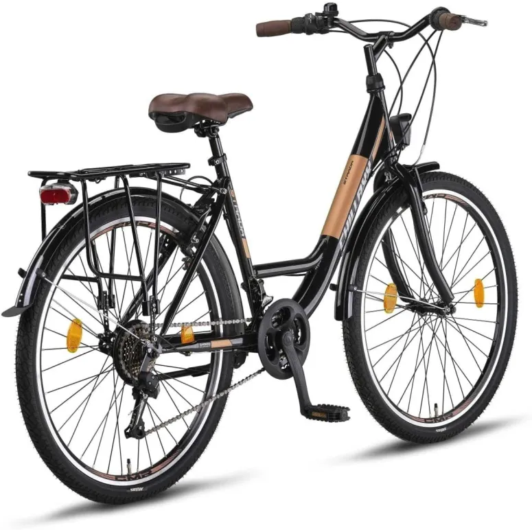 Rower Miejski Uniwersalny 28 Oświetlenie Dzwonek 21 Biegów Stopka Bagażnik