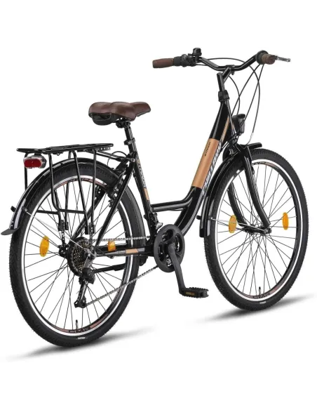 Rower Miejski Uniwersalny 28 Oświetlenie Dzwonek 21 Biegów Stopka Bagażnik